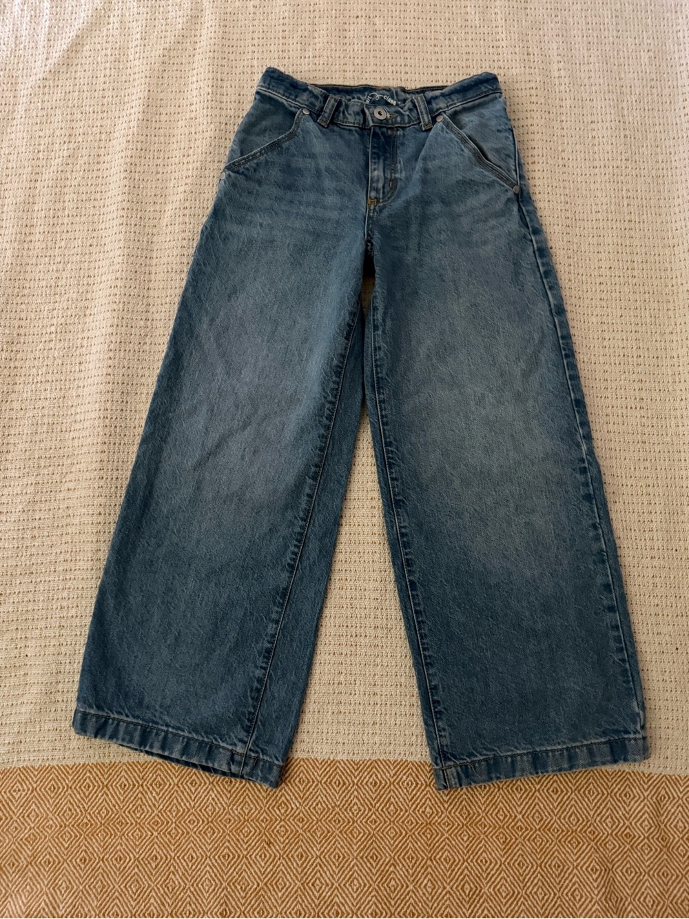 Art Class Wide-Leg High-Rise Jeans in Medium Blue Size 8